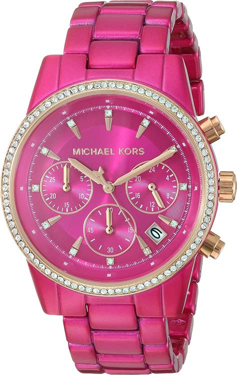 michael kors pink watch amazon|women pink mk watch.